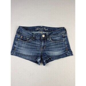 American Eagle Low Rise Micro Mini Denim Jean Shorts 2 Booty Preppy Y2K Mallcore